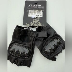Classic Black Leather Tactical Gloves